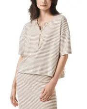 Splendid Brooke Stripe Zip Front Top