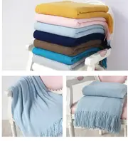 130*200cm Cozy Decorative Knit Woven Throw Blanket Sofa Throw Bed Throw Bed Blanket