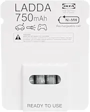 [IKEA] LADDA Rechargeable Batteries, AAA, HR3, 1.2V, 750mAh, Grey - Pack of 4