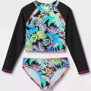 Art Class Girls Sleeveless Floral Print Two Piece Midkini Multi S (6/6X) NWT