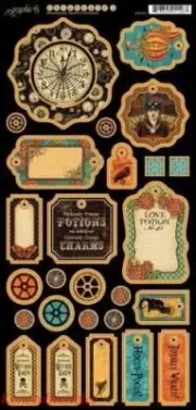 Graphic 45 Steampunk Spell Chipboard #1 New! 27+ pcs!