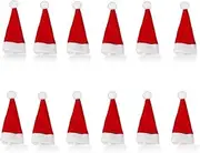 10 Pieces Mini Christmas Candy Hats Santa Claus Spoon Holder Caps Xmas Ornaments Party Art Craft Supplies