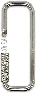 Lucky Line 2” Rectangular Key Ring with Turn Sleeve Closure, Small, Heavy Duty Metal Key Chain Loop/Hook, 1 Pack