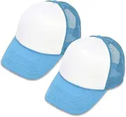 MR.R Sublimation Blanks Mesh Trucker Caps, Two Tone Trucker Hat,Summer Mesh Caps with Adjustable Snapback,2 pcs per Pack