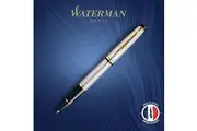 Waterman S0951980 Expert Stainless Steel Gold Trim Rollerball Pen
