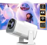 Mini Projector, Portable Projector Auto Keystone, Native 4K 1080P Smart Projecto