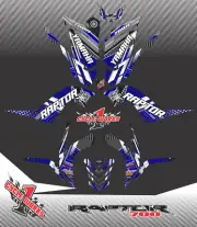 Graphics Kit for YAMAHA RAPTOR 700 (2006-2012) 700R CUSTOM Decal KIT sWIRL BLUE