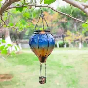 Solar LED Rainbow Hot Air Balloon Hanging Outdoor Garden Lantern Light