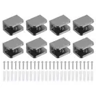 8Pcs Glass Shelf Bracket, Solid Brass Bracket for 0.31"-0.39" Glass, Black