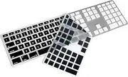 Silicone Keyboard Cover Skin for iMac Wired USB Keyboard with Numeric Keypad MB110LL/B (A1243) US Layout Protector Skin Accessories Black