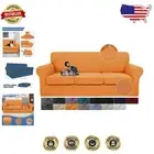 Thick Polyester-Spandex Sofa Covers with Individual Cushion Protection - Orange