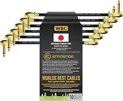 6 Units - 15 Inch - S-Shaped Pedal Effects Patch instrument cable CUSTOM MADE By WORLDS BEST CABLES ? made using Mogami 2524 wire and Eminence Gold Plated (6.35mm) R/A Pancake type Connectors