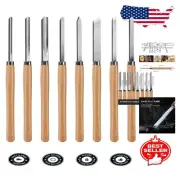 Ready-to-Use 8-Piece Wood Turning Tools Set with Hardwood Handles for Comfort