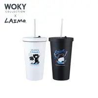 在飛比找PChome24h購物優惠-WOKY X馬來貘聯名款輕量真空隨行吸管杯500ML-黑色