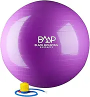 Black Mountain Products Static Strength Exercise 2000 Lbs Stability Ball with Pump, Purple, 65 cm