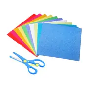 6inch Origami Paper Set, 200Pcs Glitters Square Paper with Scissor, Colorful