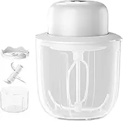 2 in 1 Electric Egg Beater Garlic Wirel Au ATIC Milk Foam Maker Stand Egg M er Food Proc or for Meat Vegetables White One Size