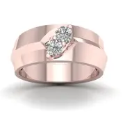 1/2Ct Diamond Wedding Band Ring Size 8 in 10k Rose Gold (Color H-I, Clarity I2)