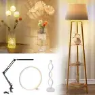Modern Floor Lamp with Shelves Corner Standing LED Desk Nightstand Light Bedroom