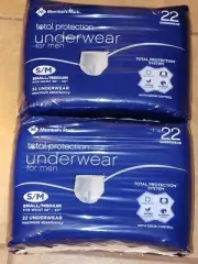 (2) Pkgs Members Mark Total Protection Underwear For Men S/M Waist 28"-40"