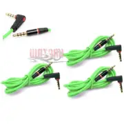 3X 3.5MM AUX L MALE AUDIO EXTENSION CABLE CORD GREEN FOR GALAXY S4 NOTE 3 NEXUS