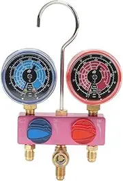 Diagnostic Manifold Gauge Set AC Diagnostic Tool Kit Refrigerant Gauges, Air Conditioning Gauges Mini G1 4 Metal Knob Air Conditioning Tool