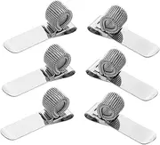 Angoily 6pcs Portable Single-Hole Pen Holder Notebook Pen Pencil Holder Clip Metal Clip Travel Journal Accessories Planner Accessories Stainless Steel Silver