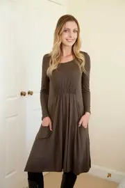 Gathered Bodice Mesh Dress--HAM-91439M1