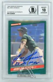 Jose Canseco 88 AL MVP 1986 Donruss Rookies Autographed Rookie Card #22 - BAS 10