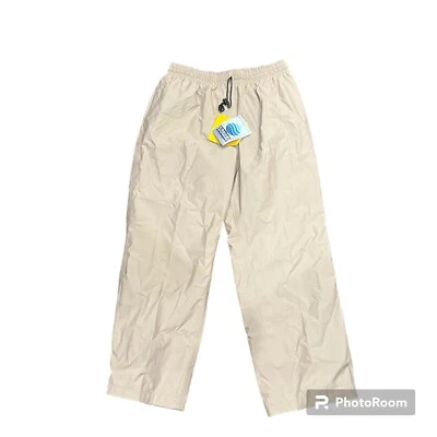 Vintage Cabela’s Nylon Waterproof Hiking Fish Pants Size L Tan Beige Drawstring