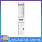 80x155x15 White Wood Bathroom Toilet Cabinet Tissue Storage Rack Cupboard Shelf