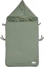 Meyco 2743032 Footmuff Velvet Lined 100% Cotton 100% Polyester (Filling) Pushchair Maxi Cosy Knit Basic Forest Green