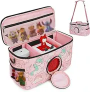 [Ciseret] Portable Carrying Bag for Toniesbox starter set and Accessories - Compatible Carrying Case for Tonies Figure Characters Charging Station Headphones - Pink Storage Bag for Girls Kids