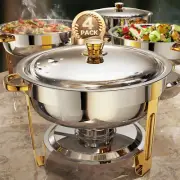Chafing Dishes for Buffet 4 Pack, 5QT [Worry-Free Assemble] round Chafing Dish B