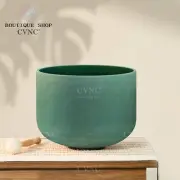 CVNC 432Hz 8" F Color Of Emerald Gemstone Fusion Crystal Singing Bowl Sound Heal