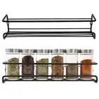 4 Tiers Wall Mounted Spice Herb Jars Rack Holder Kitchen Cupboard Storage Shelf