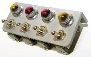 Gauge Panel Bezel Sandblasted Aluminum On Off 4 Free Lights & Toggle Switches