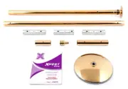 XPole X-PERT Pro 45mm PX Spinning Static Dance Exercise X Pole Set Titanium Gold