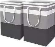 Paifeancodill Large Laundry Basket, 2 Pcs Laundry Hamper Baskets Waterproof Freestanding Laundry Hamper Collapsible Tall Clothes Hamper with Extended Handles for Clothes Toys in the Dorm/Family (75L)