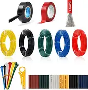 14AWG Flexible Silicone Electric Wire Power Cable Routing 5 Colors x 13ft 400 Strands 0.08mm Tinned Copper Wire Resistant to Heat and Cold Electrical Tape and Tooling Accessories Included