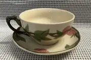 Cup & Saucer Set Franciscan Desert Rose Tea Cup Coffee Cup Pink Rose Leaves NEW