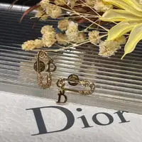 在飛比找蝦皮購物優惠-【哈極品】閒置品《Christian Dior 金色拼水鑽迴