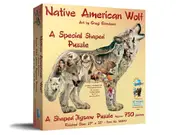 SunsOut Native American Wolf Shaped Jigsaw Puzzle 750 Pieces (SUN96049)