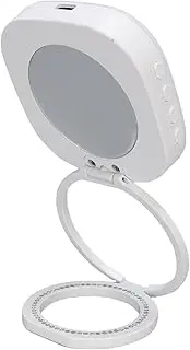 Generic Magnetic Selfie Light, Folding LED Phone Fill Ring Lighting with Mirror, Brightness Colour Temperature Adjustable, Rechargeable Fill Light for Vlog Makeup Live Streaming