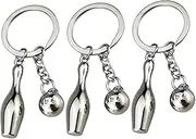 BCOATH 3Pcs Bowling Keychains Delicate Bowling Shape Keyrings for Bags Backpacks Souvenirs Sturdy Material Creative Design Sports present