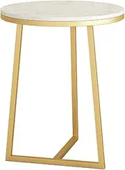 Exquisite C-S-Qing-Desk Home Marble Coffee Table, Single Layer Metal Tea Table Office Balcony Cafe Negotiating Table Round Bar Table(Size:50 * 50 * 60CM,Color:A)