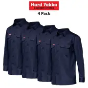 Mens Hard Yakka Core Light Weight Summer BULK 4 PACK Vented Work Shirts Y04630