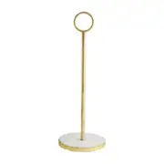 Gold Edge Marble Paper Towel Holder, White, 16" x 6" Dia