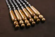 Set of skewers Drop light 6 pcs | Set of forged barbecue skewers | Stainle