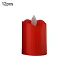 12 Pcs Wax Pillars Waterproof Flameless Flameless Candle Lamp Lightweight